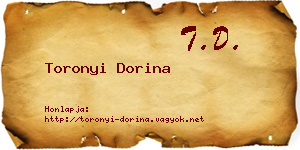 Toronyi Dorina névjegykártya