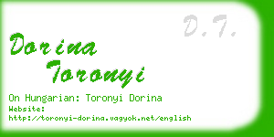 dorina toronyi business card